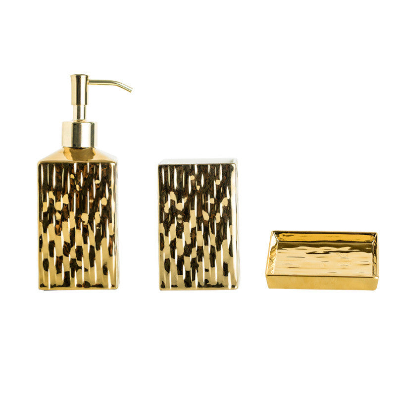 5 piece  Ceramic Gold  Bathroom Set