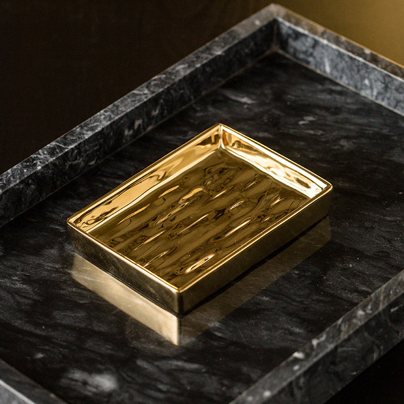 5 piece  Ceramic Gold  Bathroom Set