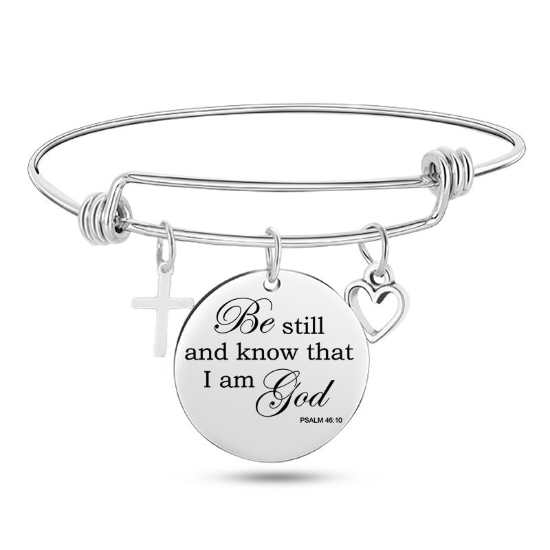 Unisex Bible Scripture Stainless Steel  Bracelet