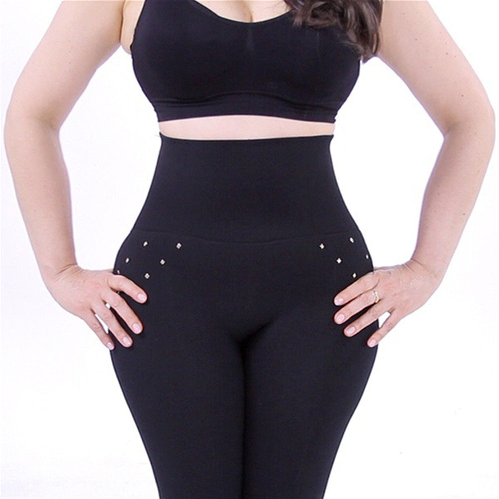 High-waisted Tight Pants Tummy Control Zipper Leggings for Women.