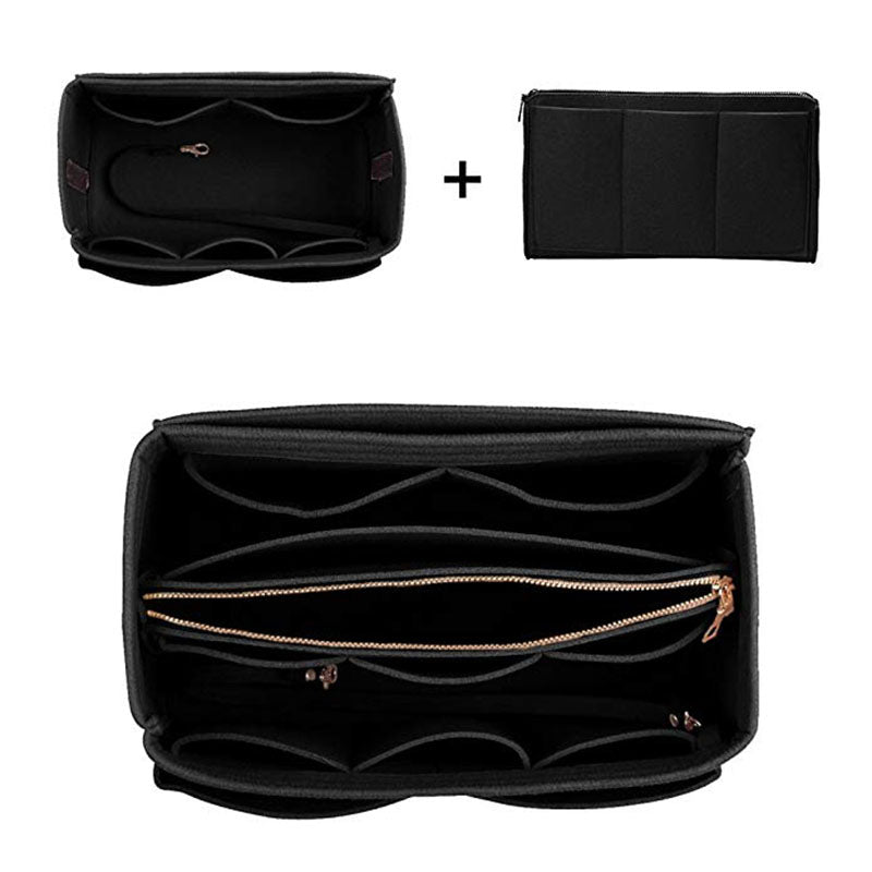 Constructed compartments cosmetic bag