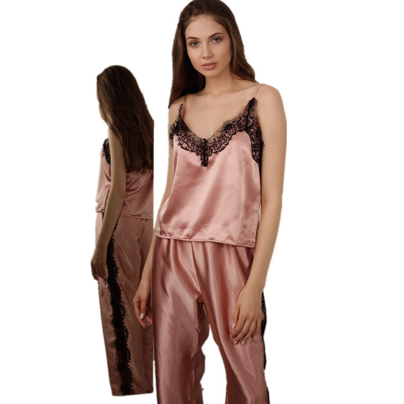 Two Pieces Satin Pajama Set