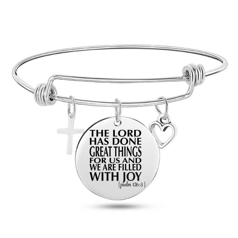 Unisex Bible Scripture Stainless Steel  Bracelet