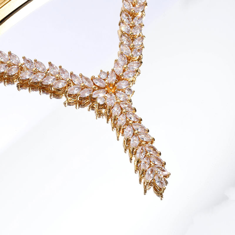 Fashion Jewelry Sets Leaf Shape  Zirconia  For Women