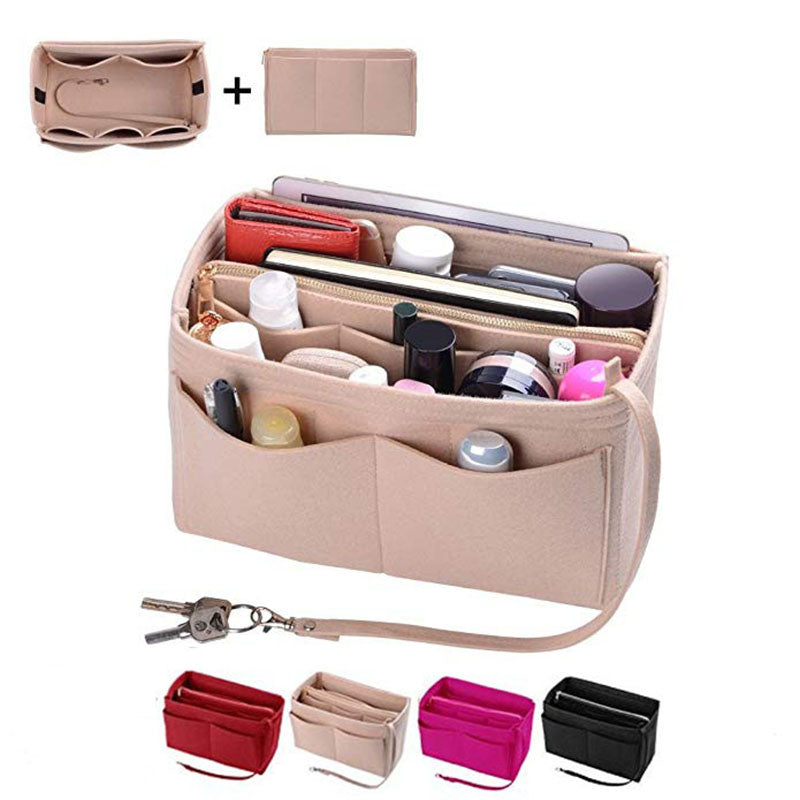 Constructed compartments cosmetic bag