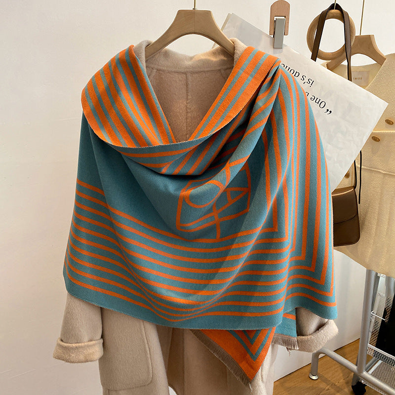 Two-color  Thickened  Shawl For Women