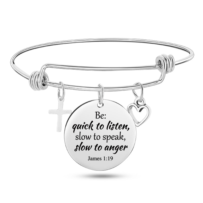 Unisex Bible Scripture Stainless Steel  Bracelet