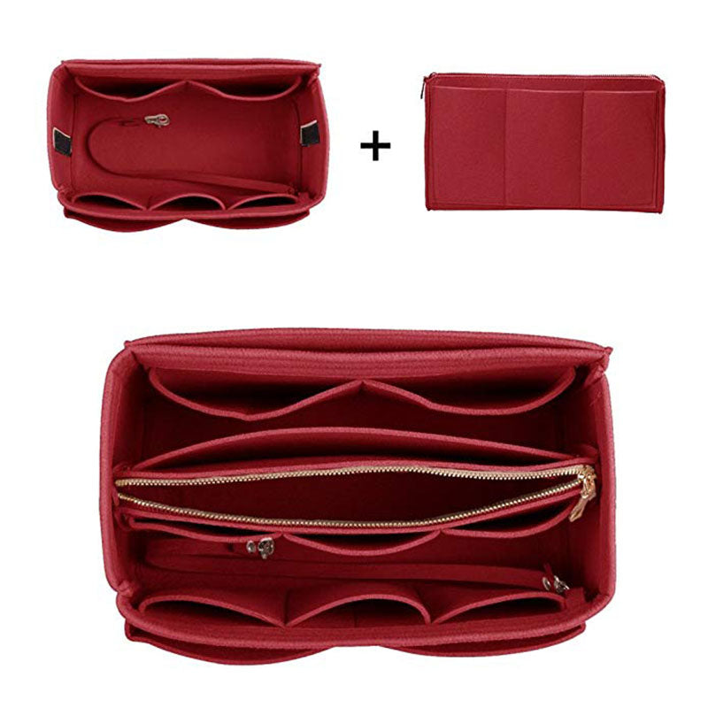 Constructed compartments cosmetic bag