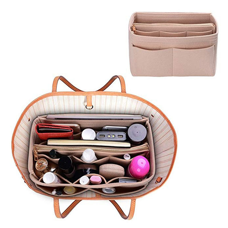 Constructed compartments cosmetic bag