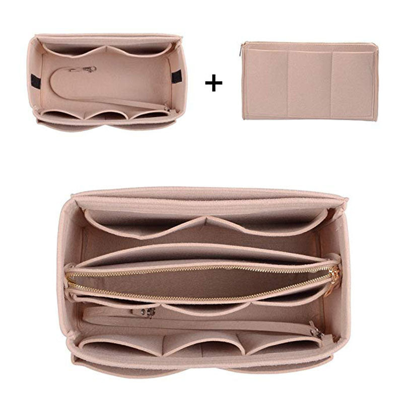 Constructed compartments cosmetic bag