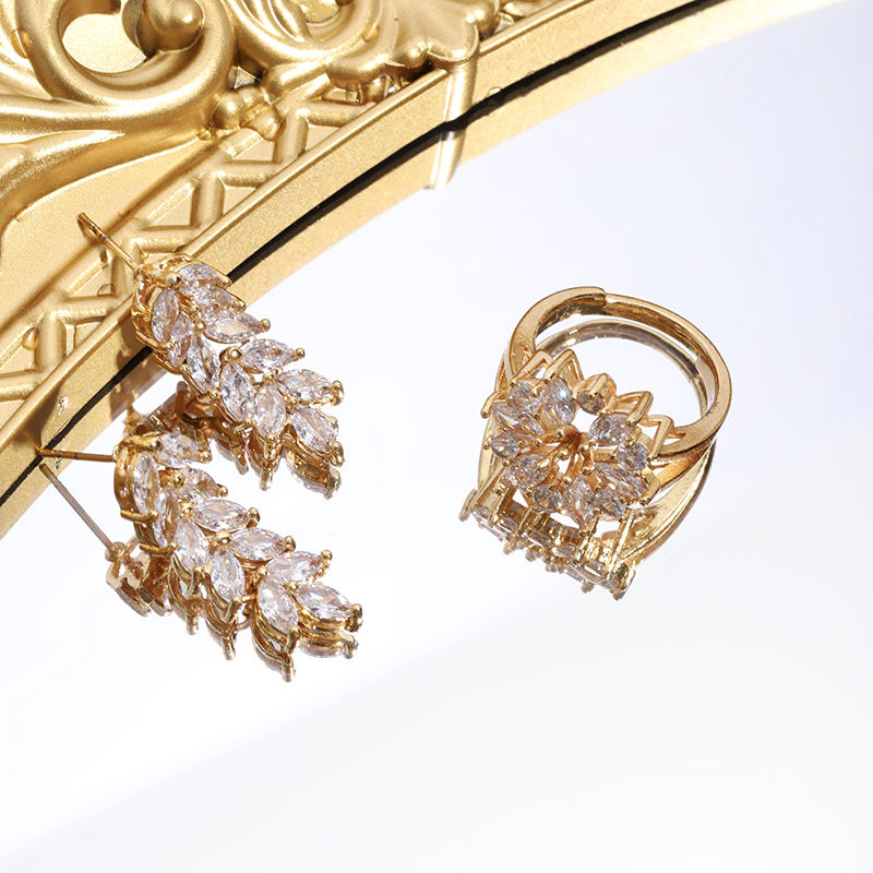 Fashion Jewelry Sets Leaf Shape  Zirconia  For Women