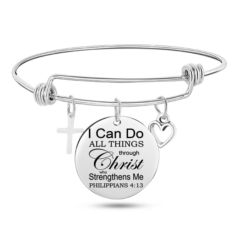Unisex Bible Scripture Stainless Steel  Bracelet