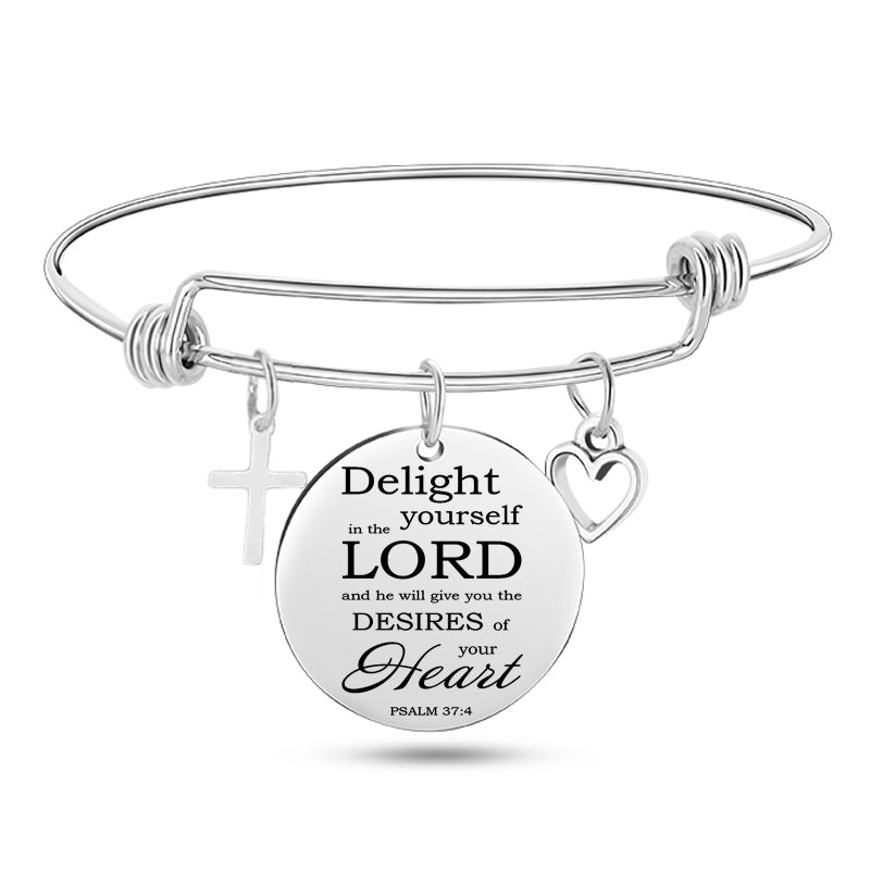 Unisex Bible Scripture Stainless Steel  Bracelet