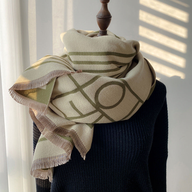 Two-color  Thickened  Shawl For Women