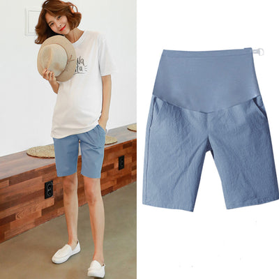 Summer cotton and linen loose pregnant women shorts