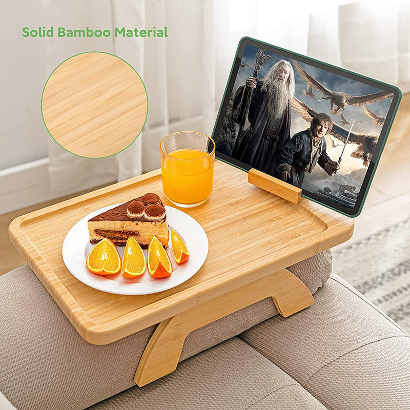 Oval/Rectangle Portable  Bamboo Folding Tray with IPhone/Tablette Holder