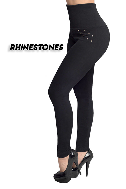 High-waisted Tight Pants Tummy Control Zipper Leggings for Women.