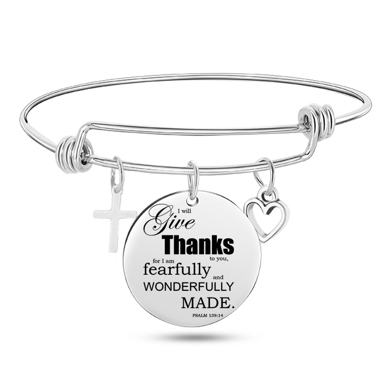 Unisex Bible Scripture Stainless Steel  Bracelet