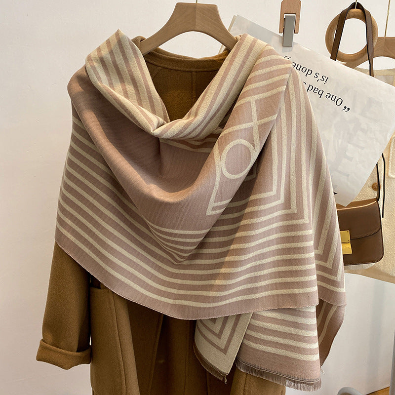 Two-color  Thickened  Shawl For Women