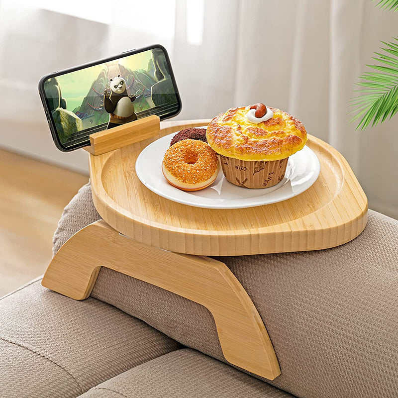 Oval/Rectangle Portable  Bamboo Folding Tray with IPhone/Tablette Holder