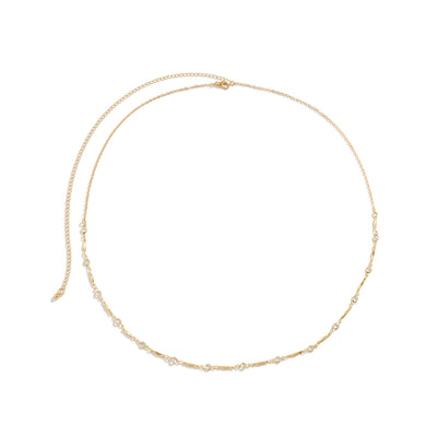 Gold and White Women's  Body Waist Chain Jewelry