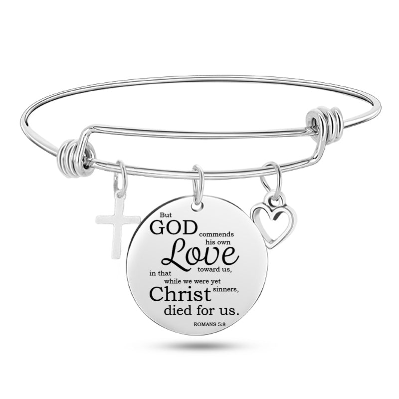 Unisex Bible Scripture Stainless Steel  Bracelet