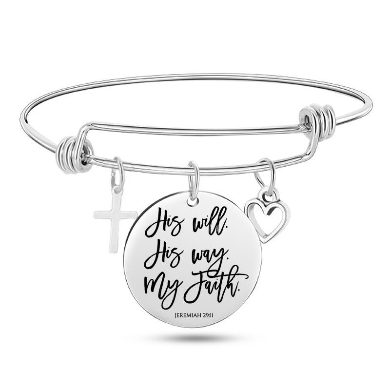 Unisex Bible Scripture Stainless Steel  Bracelet