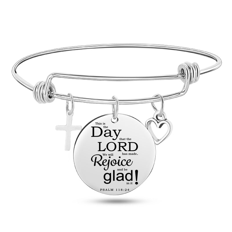 Unisex Bible Scripture Stainless Steel  Bracelet