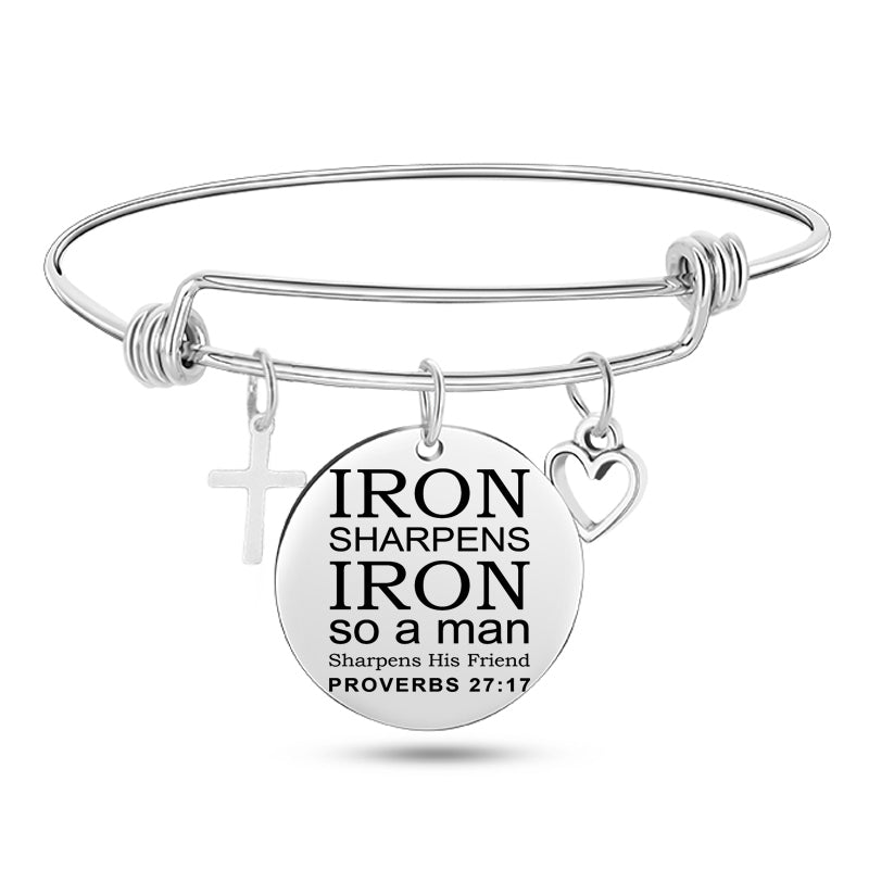 Unisex Bible Scripture Stainless Steel  Bracelet