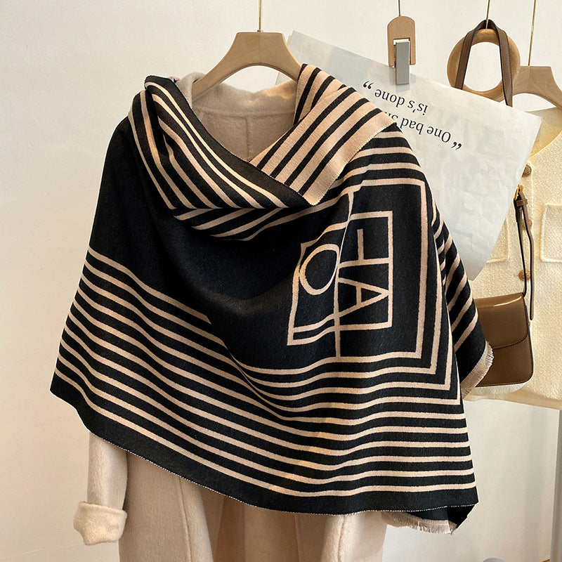Two-color  Thickened  Shawl For Women