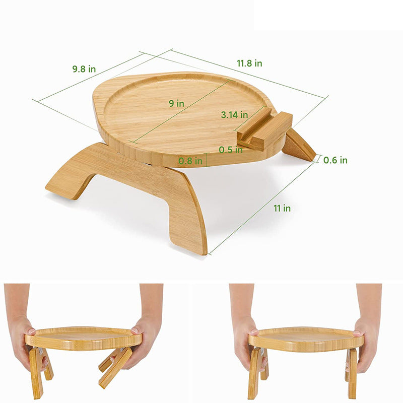 Oval/Rectangle Portable  Bamboo Folding Tray with IPhone/Tablette Holder