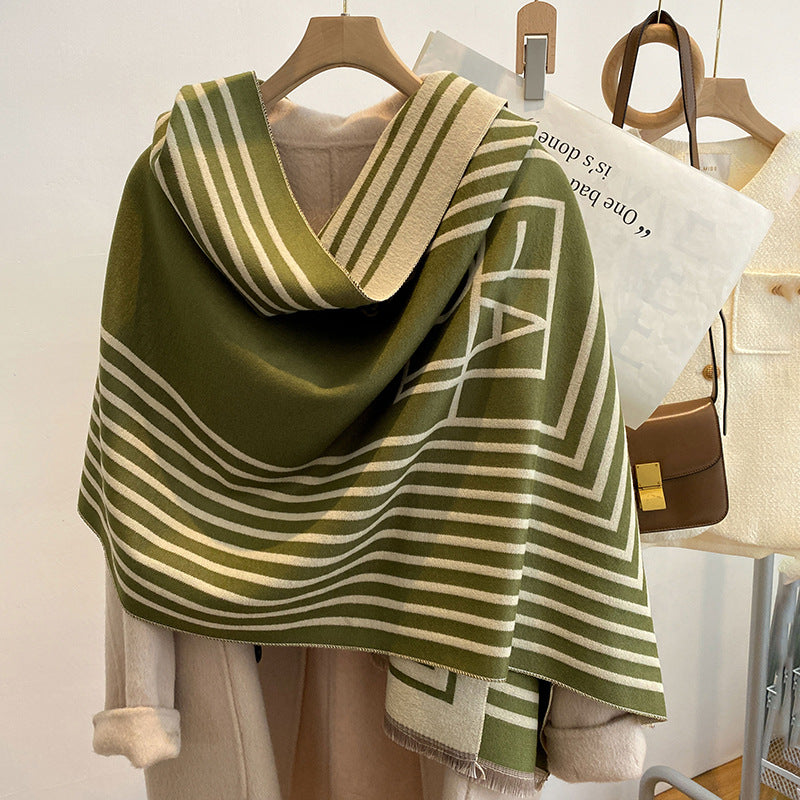 Two-color  Thickened  Shawl For Women