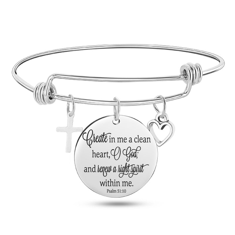 Unisex Bible Scripture Stainless Steel  Bracelet