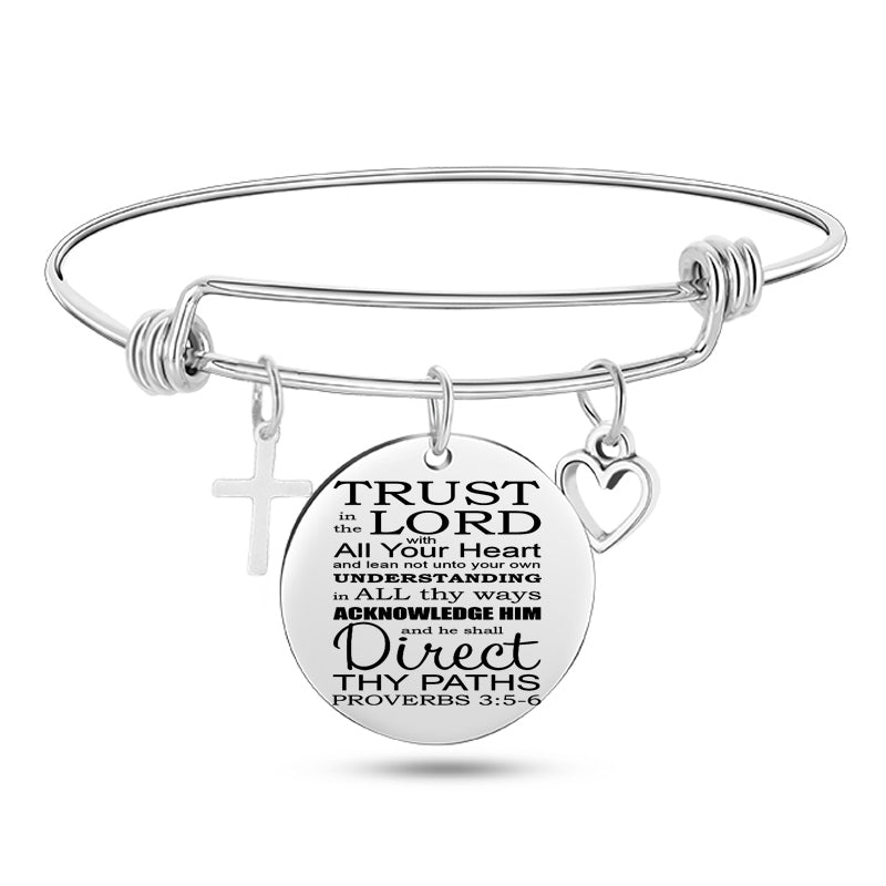 Unisex Bible Scripture Stainless Steel  Bracelet