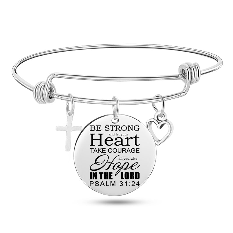 Unisex Bible Scripture Stainless Steel  Bracelet
